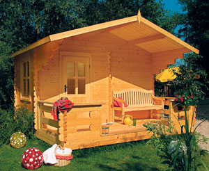 Un sauna en aménagement extérieur.